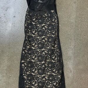 Black Lace Open Back Size Small Bodycon Dress